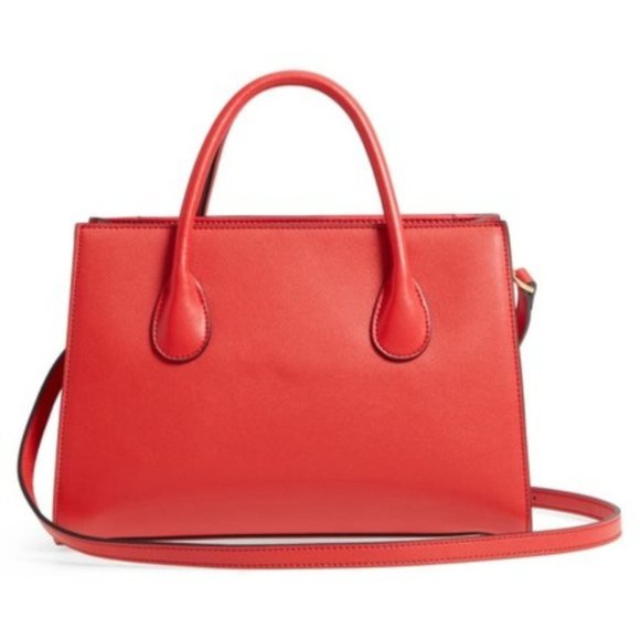 Celine Dion Octave Leather Satchel Red - Picture 4 of 12